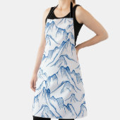 Hand-getrokken patroon van het berglandschap. schort (Insitu)