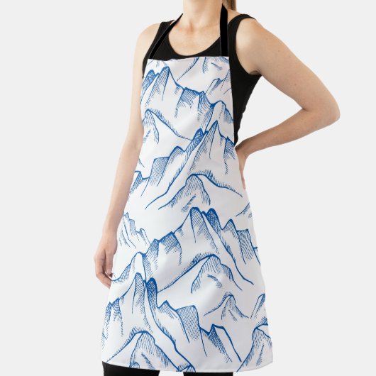 Hand-getrokken patroon van het berglandschap. schort (Insitu)