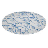 Hand-getrokken patroon van het berglandschap. snijplank (Hoek)