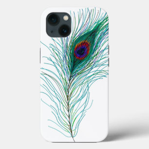 Hand getrokken Peacock Feathers Case-Mate iPhone Case