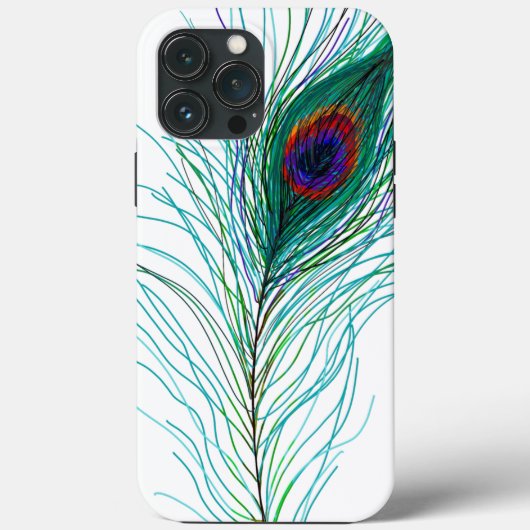 Hand getrokken Peacock Feathers Case-Mate iPhone Case (Achterkant)