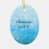 Hand getrokken Peacock Feathers Gepersonaliseerd Keramisch Ornament (Achterkant)