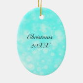 Hand getrokken Peacock Feathers Gepersonaliseerd Keramisch Ornament (Achterkant)