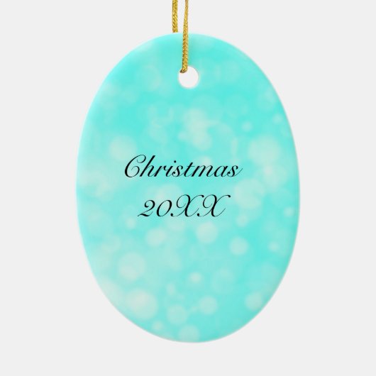 Hand getrokken Peacock Feathers Gepersonaliseerd Keramisch Ornament (Achterkant)