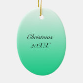 Hand getrokken Peacock Feathers Persoonlijke Kerst Keramisch Ornament (Achterkant)