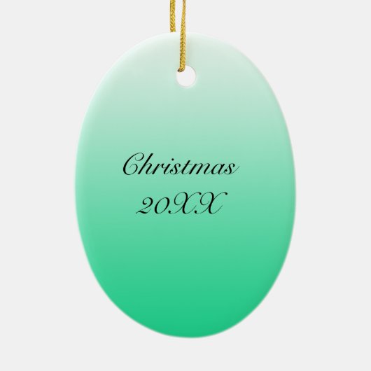 Hand getrokken Peacock Feathers Persoonlijke Kerst Keramisch Ornament (Achterkant)