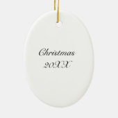 Hand getrokken Peacock Feathers Persoonlijke Kerst Keramisch Ornament (Achterkant)