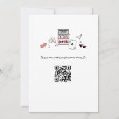 Hand getrokken pen en inkt Las Vegas bruiloft Kaart (Achterkant)