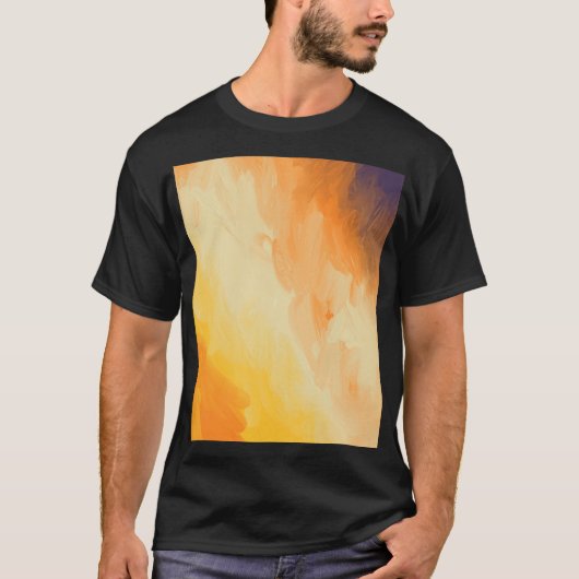 Hand getrokken penseelstreken olieverfschilderij t-shirt (Voorkant)