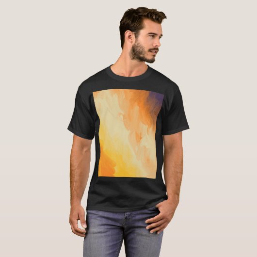 Hand getrokken penseelstreken olieverfschilderij t-shirt (Voorkant volledig)