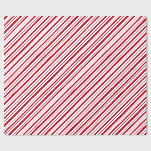 Hand getrokken Pepermunt Stripe Classic Fun Christ Cadeaupapier (Vlak)
