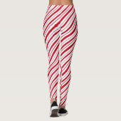 Hand getrokken Pepermunt Stripe Classic Fun Christ Leggings (Achterkant)