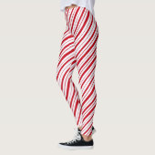 Hand getrokken Pepermunt Stripe Classic Fun Christ Leggings (Links)