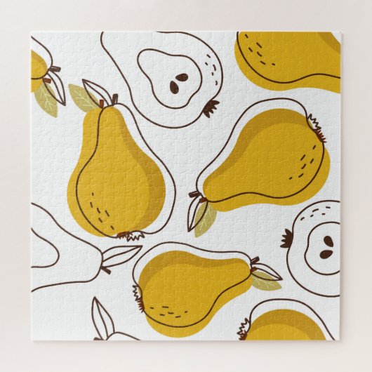 Hand getrokken peren decoratief behang legpuzzel (Horizontaal)