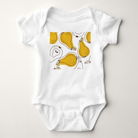 Hand getrokken peren decoratief behang romper (Voorkant)