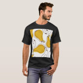 Hand getrokken peren decoratief behang t-shirt (Voorkant volledig)
