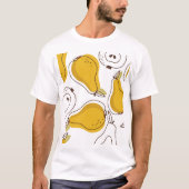 Hand getrokken peren decoratief behang t-shirt (Voorkant)