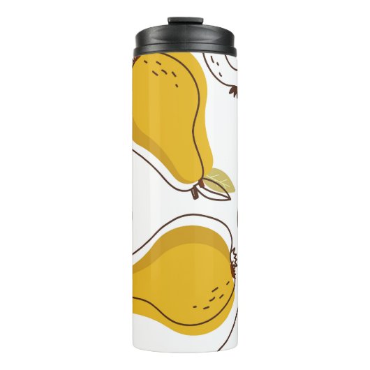 Hand getrokken peren decoratief behang thermosbeker (Voorkant)