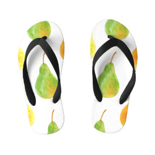 Hand getrokken peren, waterverf voedsel afbeelding kinder teenslippers