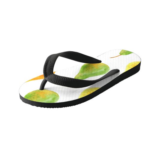 Hand getrokken peren, waterverf voedsel afbeelding kinder teenslippers (Schuin)