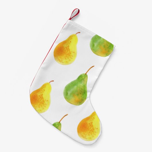 Hand getrokken peren, waterverf voedsel afbeelding kleine kerstsok (Voorkant (Hangend))