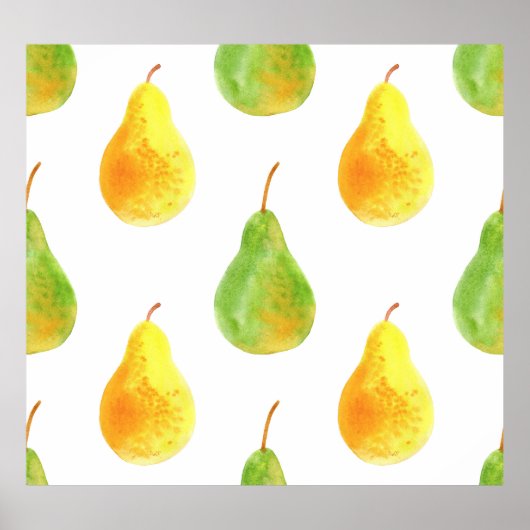 Hand getrokken peren, waterverf voedsel afbeelding poster (Voorkant)