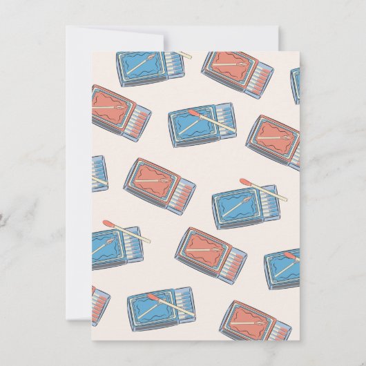 Hand getrokken Perfect Match Matchbox Party Kaart (Achterkant)