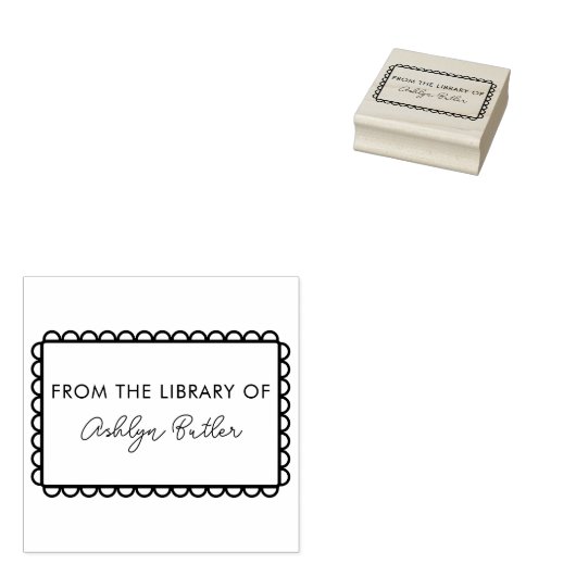 Hand getrokken persoonlijke bibliotheek boek stemp rubberstempel (Gestempeld)