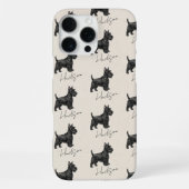 Hand getrokken Pet Portrait Schotse Terriër iPhone Hoesje (Achterkant)