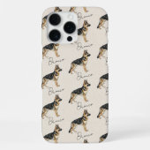 Hand getrokken Pet Portrait Sketch Duitse Herder iPhone Hoesje (Achterkant)