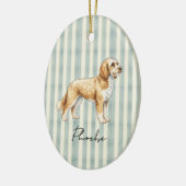 Hand getrokken Pet Portrait Sketch Golden Doodle Keramisch Ornament (Links)