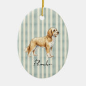 Hand getrokken Pet Portrait Sketch Golden Doodle Keramisch Ornament (Voorkant)