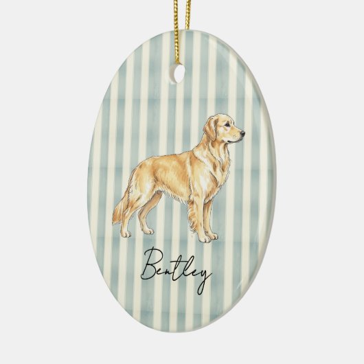 Hand getrokken Pet Portrait Sketch Golden Retrieve Keramisch Ornament (Links)