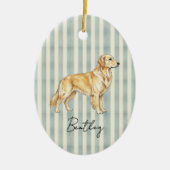 Hand getrokken Pet Portrait Sketch Golden Retrieve Keramisch Ornament (Voorkant)