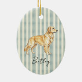 Hand getrokken Pet Portrait Sketch Golden Retrieve Keramisch Ornament (Achterkant)