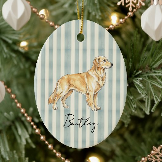 Hand getrokken Pet Portrait Sketch Golden Retrieve Keramisch Ornament