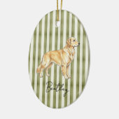 Hand getrokken Pet Portrait Sketch Golden Retrieve Keramisch Ornament (Links)