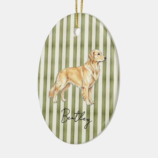 Hand getrokken Pet Portrait Sketch Golden Retrieve Keramisch Ornament (Links)