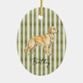 Hand getrokken Pet Portrait Sketch Golden Retrieve Keramisch Ornament (Voorkant)