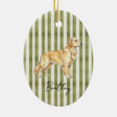 Hand getrokken Pet Portrait Sketch Golden Retrieve Keramisch Ornament (Achterkant)