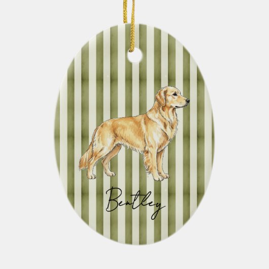 Hand getrokken Pet Portrait Sketch Golden Retrieve Keramisch Ornament (Achterkant)