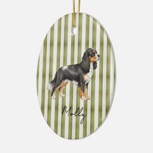 Hand getrokken Pet Portrait Sketch King Cavalier Keramisch Ornament (Links)