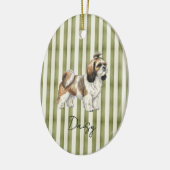 Hand getrokken Pet Portrait Sketch Waterverf Shih Keramisch Ornament (Links)