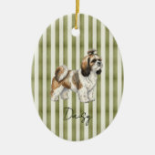 Hand getrokken Pet Portrait Sketch Waterverf Shih Keramisch Ornament (Voorkant)