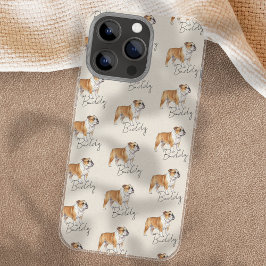 Hand getrokken Pet Portrait Waterverf Bulldog iPhone 16 Pro Max Hoesje