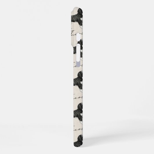 Hand getrokken Pet Portrait Waterverf Doodle Dog iPhone Hoesje (Linkerkant)