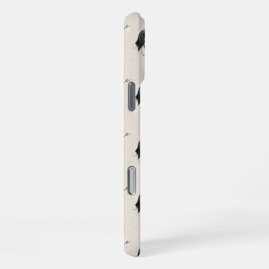 Hand getrokken Pet Portrait Waterverf Doodle Dog iPhone Hoesje (Rechterkant)