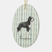 Hand getrokken Pet Portrait Waterverf Doodle Keramisch Ornament (Links)