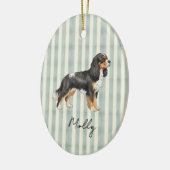 Hand getrokken Pet Portrait Waterverf King Cavalie Keramisch Ornament (Links)