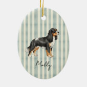Hand getrokken Pet Portrait Waterverf King Cavalie Keramisch Ornament (Achterkant)